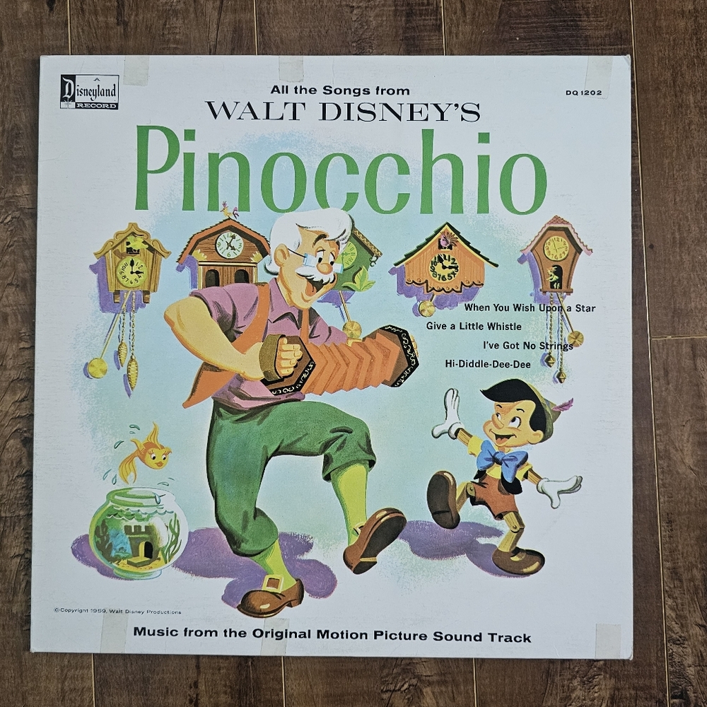 VTG 1959 Walt Disney's Pinocchio Soundtrack Vinyl - Read